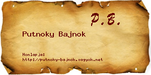 Putnoky Bajnok névjegykártya